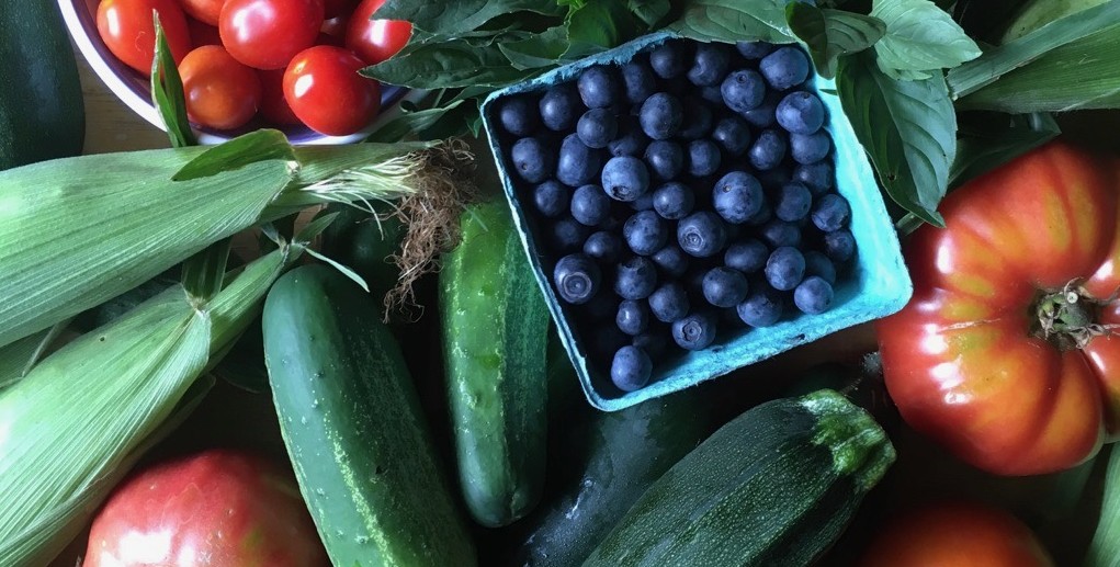 Virginia summer vegetables and fruit