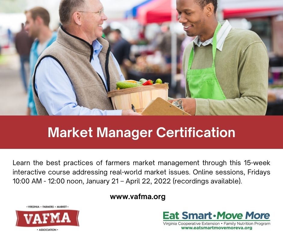 a Certified Market Manager Virginia Farmers Market Association
