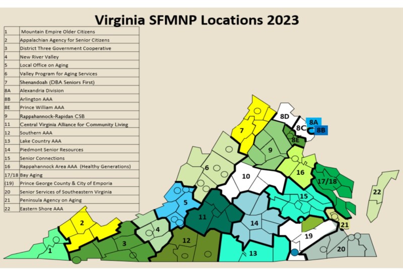 Virginia SFMNP Locations 2023