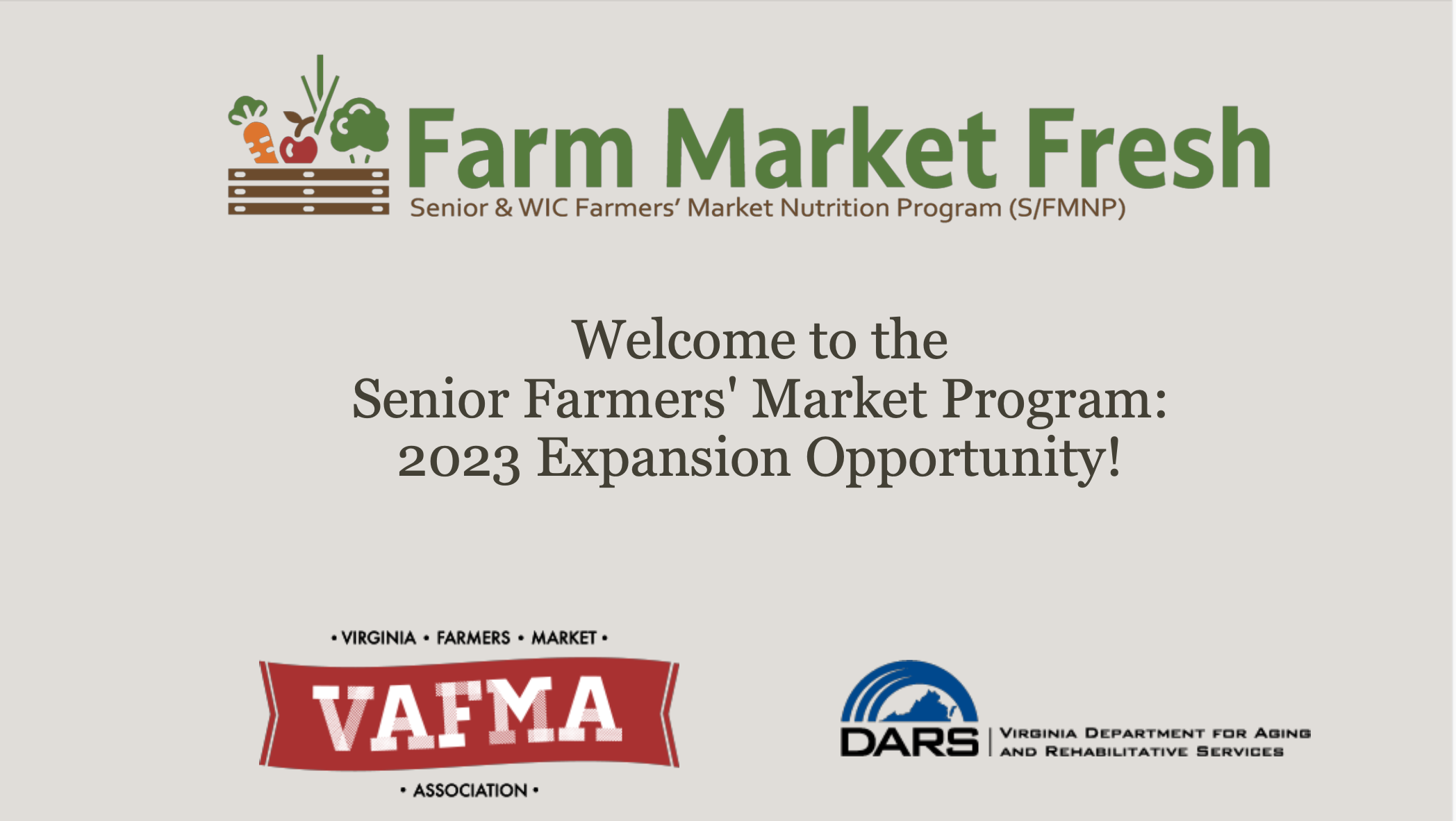 Senior Farmers Market Nutrition Program Presentation